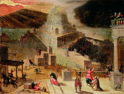 Die Zerstörung des Turms von Babel von Hendrick van Cleve